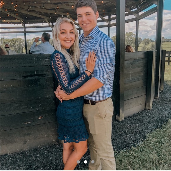 Blue lace dress - Picture 2 of 3